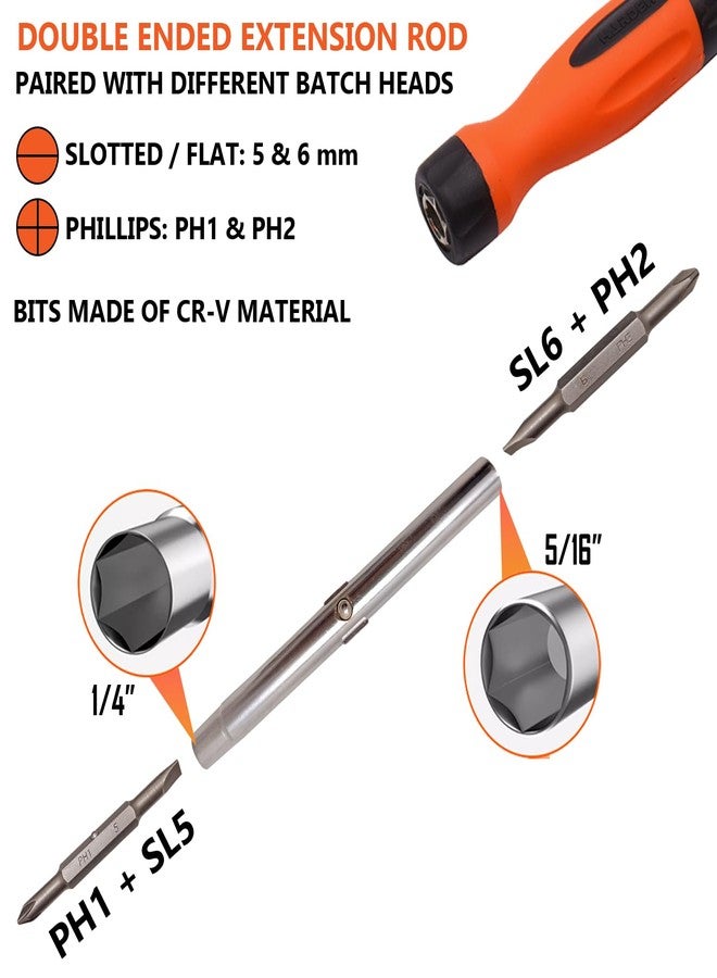 Harden 4-In-1 Screwdriver Set | 2 Two-Way Phillips and Slotted/Flat CR-V Bits (PH1+SL5, PH2+SL6) | Interchangeable Handle, for Home and Professional Use - 550386 - Image 4